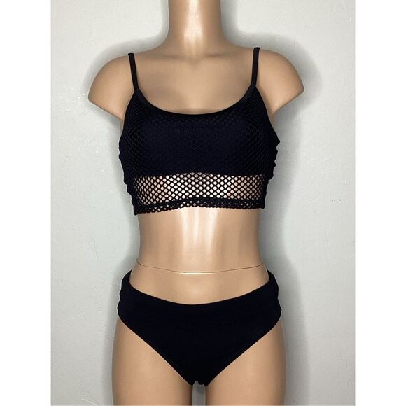 New. Robin Piccone black net bikini. Medium. Retails $214 - Picture 2 of 7